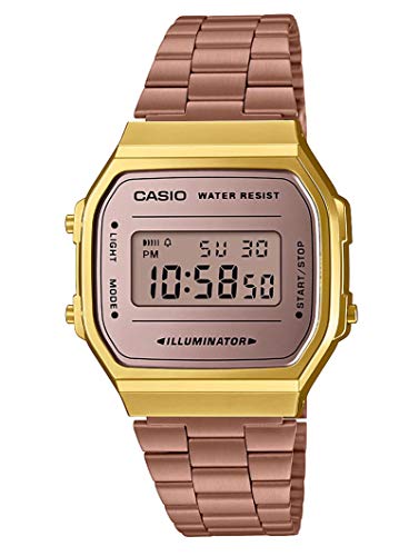 Casio Unisex Erwachsene Digital Quarz Uhr mit Edelstahl Armband A168WECM-5EF - 1