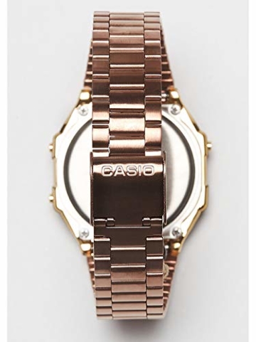 Casio Unisex Erwachsene Digital Quarz Uhr mit Edelstahl Armband A168WECM-5EF - 4