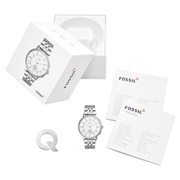 Fossil Damen Hybrid Smartwatch Q Gazer - Edelstahl - Silber – Elegante analoge Damenuhr mit vielen Smartfunktionen & bestückt mit glitzernden Steinchen – Für Android & iOS - 4