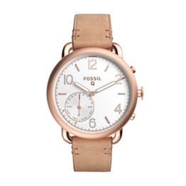 Fossil Damen Hybrid Smartwatch Q Tailor - Leder - Braun – Elegante analoge Damenuhr im Vintage Design mit vielen Smartfunktionen – Für Android & iOS - 1