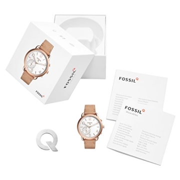 Fossil Damen Hybrid Smartwatch Q Tailor - Leder - Braun – Elegante analoge Damenuhr im Vintage Design mit vielen Smartfunktionen – Für Android & iOS - 4