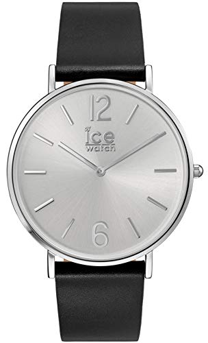 Ice-Watch - CITY tanner Black Silver - Schwarze Herrenuhr mit Lederarmband - 001514 - Schwarz/Weiß -Medium - 1