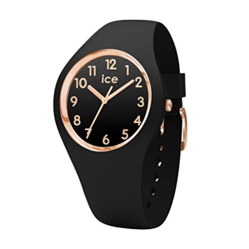 Ice-Watch - ICE glam Black Rose-Gold Numbers - Schwarze Damenuhr mit Silikonarmband - 014760 (Small) - 2