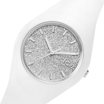 Ice-Watch - ICE glitter White Silver - Gold Damenuhr mit Lederarmband - 001344 (Small) - 2