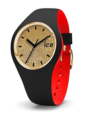 Ice-Watch - ICE loulou Gold Glitter - Schwarze Damenuhr mit Silikonarmband - 007238 (Medium) - 1