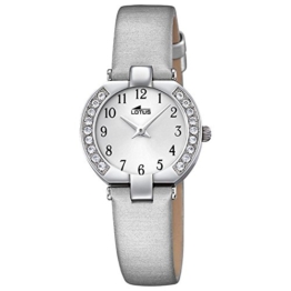 LOTUS Damen-Uhr Junior Collection Analog Textil/Leder-Armband silbergrau Chronograph-Uhr Ziffernblatt silber UL15129/B - 1