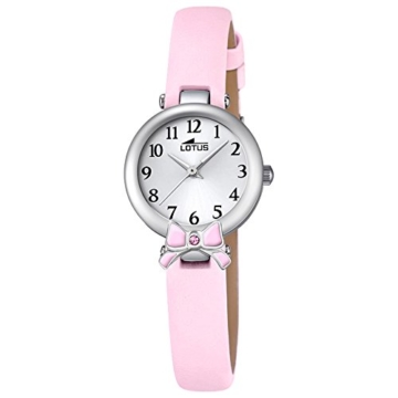 LOTUS Jugend-Uhr Junior Collection Analog Leder-Armband rosa Chronograph-Uhr Ziffernblatt silber UL18265/2 - 1