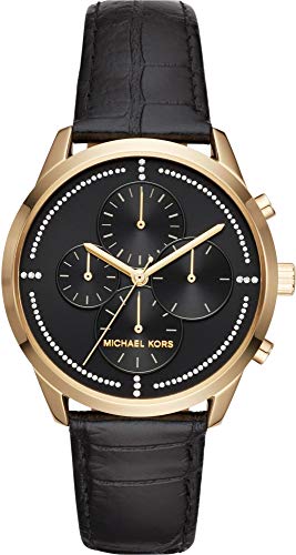 Michael Kors Damenuhr Leder/Sonstige Uhr analog Quarzwerk mit Lederband Armband MK2686 - 1