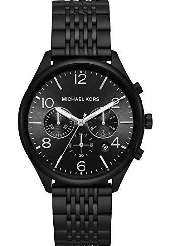 Michael Kors Herren-Armbanduhr Analog Quarz One Size, schwarz, schwarz - 1