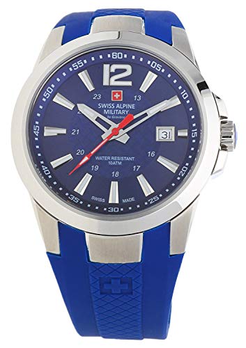 Swiss Alpine Military by Grovana Herrenuhr blau 7058.1835 10ATM Swiss Made - 2