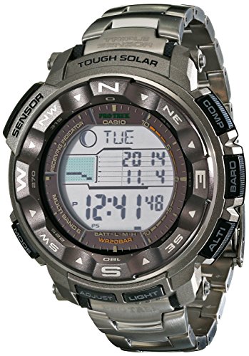 Titanium Multi-Band 6 Atomic Triple Sensor Solar Pathfinder ProTrek Digital - 1