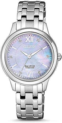 Citizen Damen Analog Quarz Uhr mit Titan Armband EM0720-85Y - 1