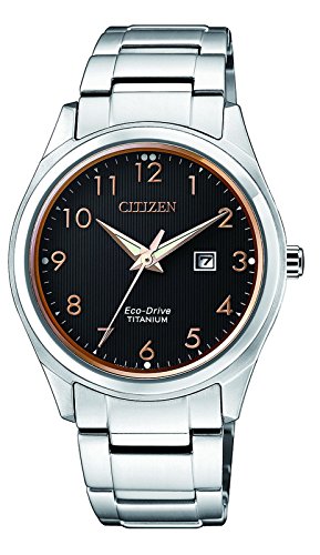 Citizen Damen Datum klassisch Solar Uhr mit Titan Armband EW2470-87F - 1