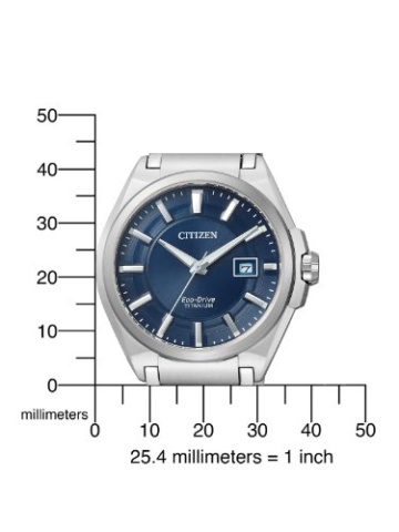 Citizen Herren Analog Quarz Uhr mit Titan Armband BM6930-57M - 2