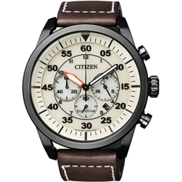 Citizen Herren-Armbanduhr XL Chronograph Quarz Leder CA4215-04W - 1