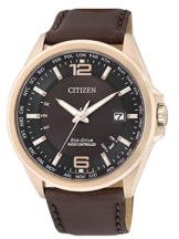 Citizen Herren-Armbanduhr XL Funkuhren Analog Quarz Leder CB0017-03W - 1