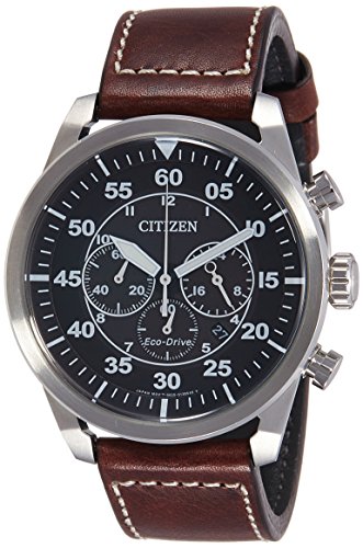 Citizen Herren Chronograph Quarz Uhr mit Leder Armband CA4210-16E - 1