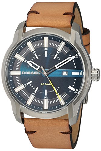 Diesel Herren Analog Quarz Uhr mit Leder Armband DZ1847 - 1