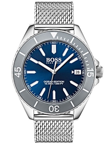 Hugo BOSS Unisex Analog Quarz Uhr mit Edelstahl Armband 1513571 - 1