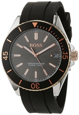 Hugo BOSS Unisex Analog Quarz Uhr mit Silikon Armband 1513558 - 1