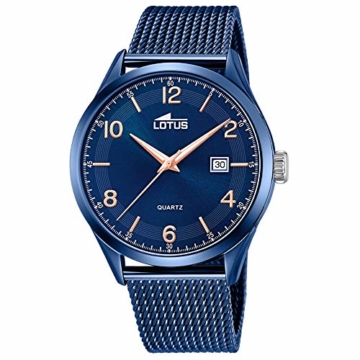 LOTUS Herren Uhr Elegant 18632/1 Edelstahl Armbanduhr Minimalist blau UL18632/1 - 1