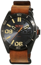 Hugo Boss Orange Herrenarmbanduhr Quartz Analog mit braunem Lederarmband 1513316 - 1