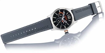 Hugo Boss Orange Paris Herren-Armbanduhr Quartz Analog mit grauem Silikon Armband 1513251 - 4