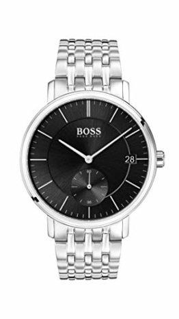 Hugo Boss Herren Analog Quarz Uhr mit Edelstahl Armband 1513641 - 1