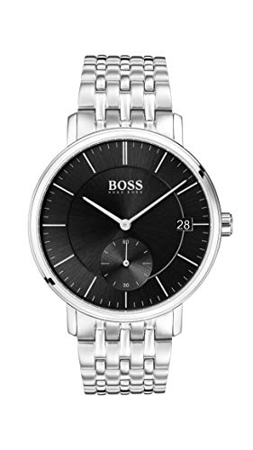 Hugo Boss Herren Analog Quarz Uhr mit Edelstahl Armband 1513641 - 1