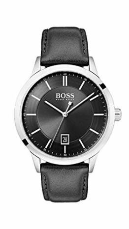 Hugo Boss Herren Analog Quarz Uhr mit Leder Armband 1513611 - 1