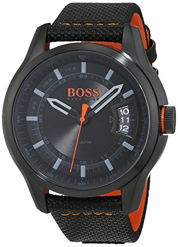 Hugo Boss Orange Hong Kong Herren-Armbanduhr Quartz Analog mit schwarzem Gewebe-Armband 1550003 - 1