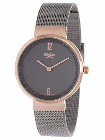 Boccia Damen Analog Quarz Uhr mit Edelstahl Armband 3283-04 - 1