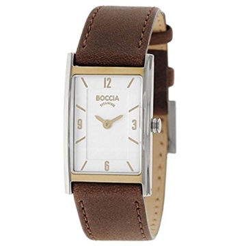 Boccia Damen Analog Quarz Uhr mit Leder Armband 3212-06 - 1