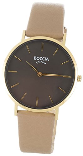 Boccia Damen Analog Quarz Uhr mit Leder Armband 3273-04 - 1