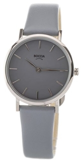 Boccia Damen Analog Quarz Uhr mit Leder Armband 3281-03 - 1