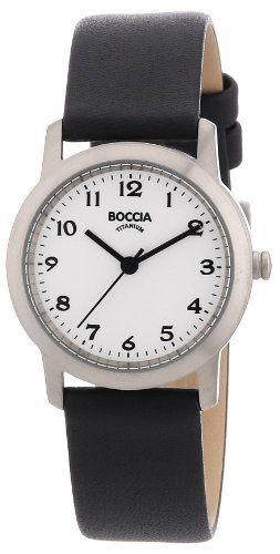 Boccia Damen Analog Quarz Uhr mit Leder Armband 3291-01 - 1