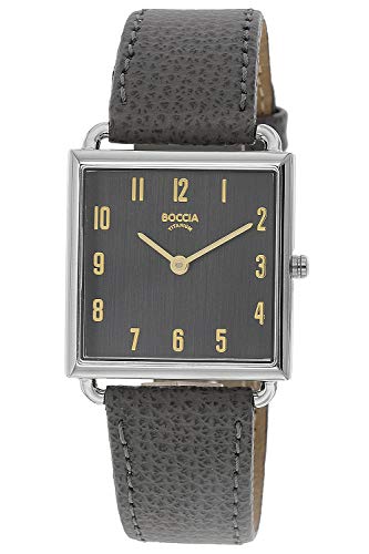 Boccia Damen Analog Quarz Uhr mit Leder Armband 3305-03 - 1