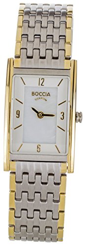 Boccia Damen Analog Quarz Uhr mit Titan Armband 3212-09 - 1