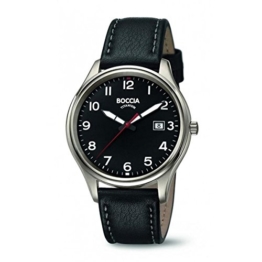Boccia Herren Analog Quarz Uhr mit Leder Armband 3587-05 - 1