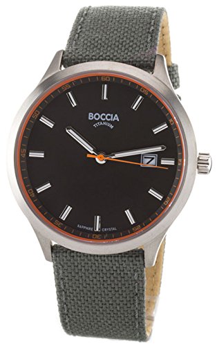 Boccia Herren Analog Quarz Uhr mit Leder Armband 3614-01 - 1