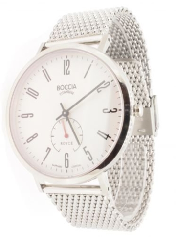 Boccia Herren-Armbanduhr Analog Quarz Edelstahl weiß (silber/weiß), 3592-03 - 1