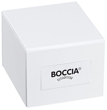 Boccia Herren-Armbanduhr Analog Quarz Leder 3589-02, Schwarz - 3