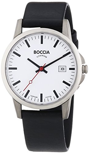 Boccia Herren-Armbanduhr XL Titanium Analog Quarz Leder 3625-05 - 1