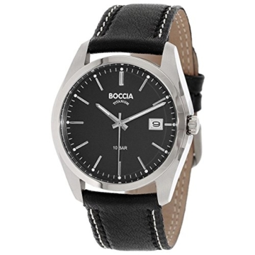Boccia Herren Digital Quarz Uhr mit Leder Armband 3608-02 - 1