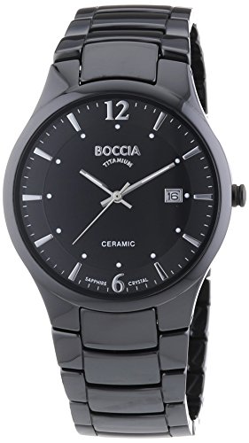 Boccia Herrenuhr Analog Quarz mit Keramikarmband – 3572-02 - 1