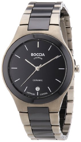 Boccia Herrenuhr Analog Quarz mit Keramikarmband 3628-01 - 1