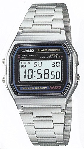 Casio -Armbanduhr Quarz Edelstahl A158 - 1