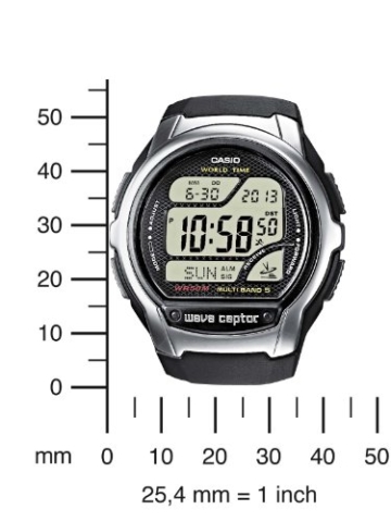 Casio Wave Ceptor Herrenarmbanduhr WV-58E-1AVEF, Funkuhr, schwarz, Resinarmband - 4