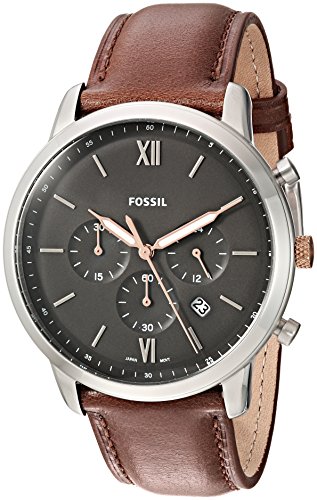 Fossil Herren Analog Quarz Uhr mit Leder Armband FS5408 - 1