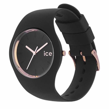 Ice-Watch - Ice Glam Black Rose-Gold - Schwarze Damenuhr mit Silikonarmband - 000980 (Medium) - 3